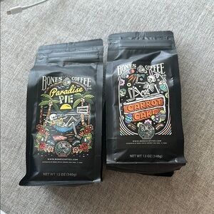 Bones Coffee Co. Paradise and Carrot Cake Coffee Bags